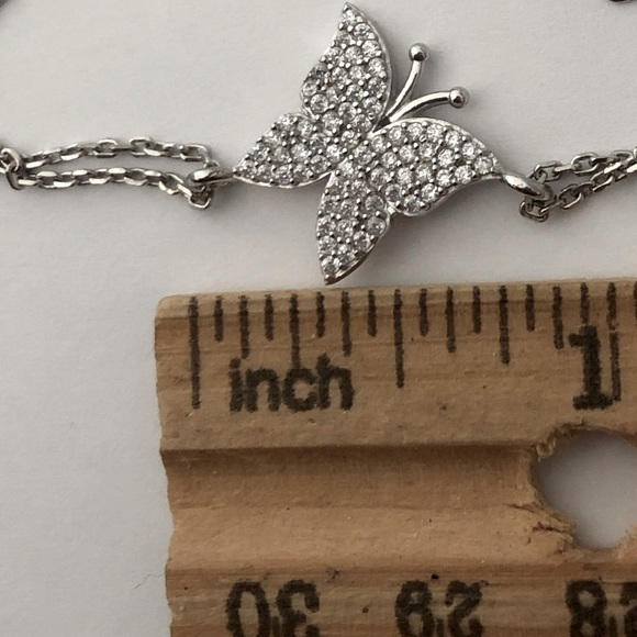 925 Silver bracelet butterfly cubic zirconia stones - Picture 2 of 3